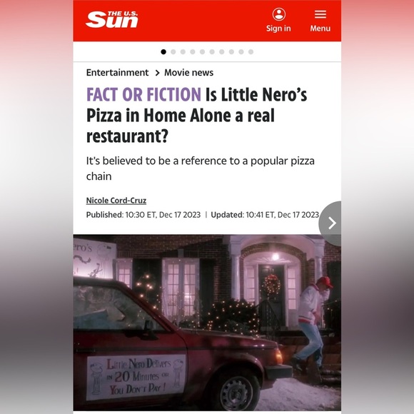 Home Alone Tee Shirt Little Nero’s Pizza Baseball Jersey Unisex Size Large NWOT - Picture 6 of 9